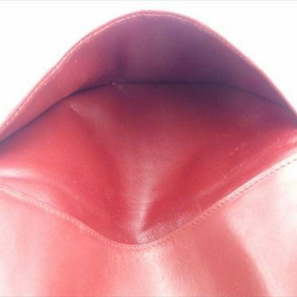 AUTH Cartier Wallet Purse Mastline Red Gold leather Woman - Picture 2 of 7